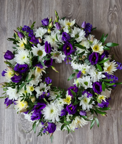 wreath purple and white