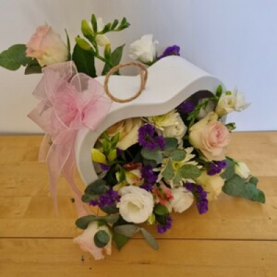 Heart box - Heart box made with fresh flower mix, lovely keepsake once the flowers have finished blooming. 